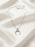 Radiant Crescent Moon Crystal Pendant Necklace Sterling Silver