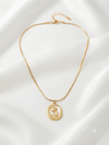 Rose in Enamel Soft Square Pendant Necklace