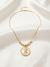Rose in Enamel Round Pendant with Bead Detail Necklace